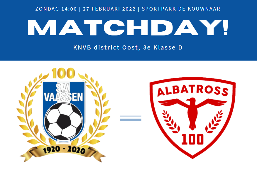 Lees meer over het artikel Matchday! | Vaassen – Albatross